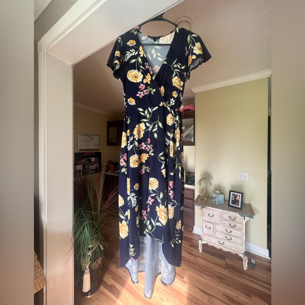 Small blue floral Fortune + Ivy maxi dress